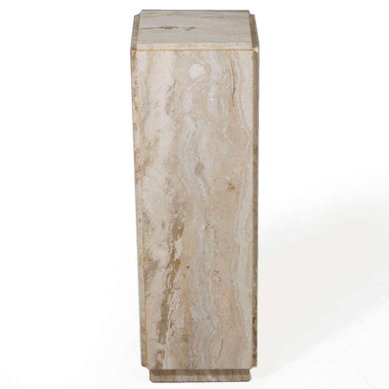 Attributed to Laverne, this pedestal has five solid polished marble pieces that are joined to form a tall, elegant pedestal.

Many pieces are stored in our warehouse, so please click on CONTACT DEALER under our logo below to find out if the pieces
