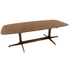 Rounded edge Brazilian Rosewood dining table with rich sap grain