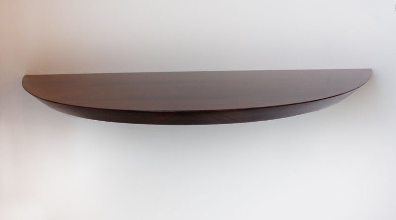 Mid-20th Century Pair of Brazilian Rosewood crescent floating shelves