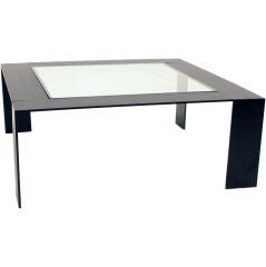 Solid stainless coffee table Milo Baughman attribution