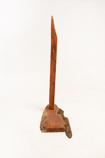 Claro Black Walnut Slab Wood Wine Bottle Holder In Good Condition For Sale In Hollywood, CA
