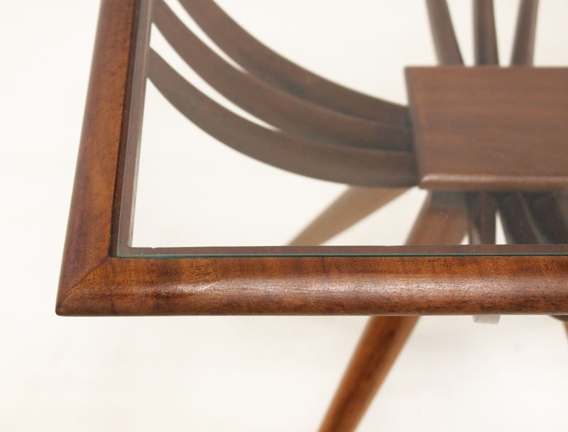 Caviuna and glass side table by Giuseppe Scapinelli 1