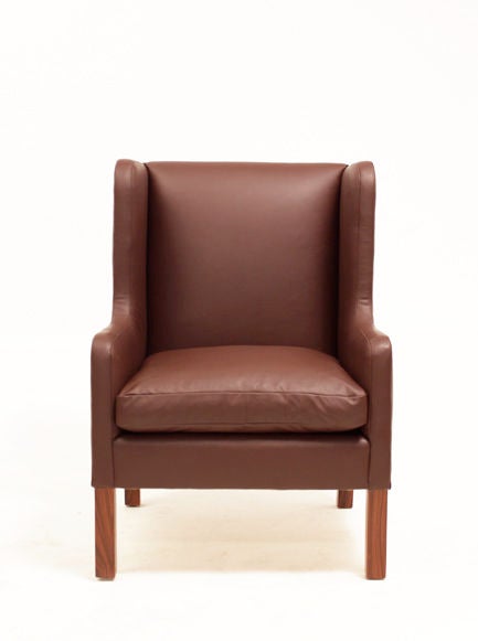 Mid-20th Century Set of Three Leather and Rosewood Armchairs For Sale