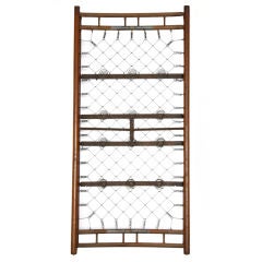 Vintage Brazilian Hardwood Box Spring Wall Sculpture by L. Liscio
