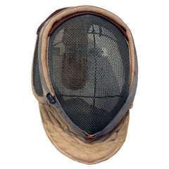 Antique Fencing Mask with Leather Detail