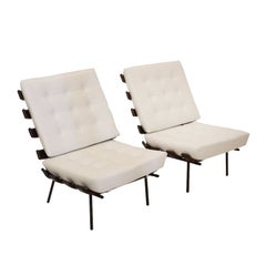 Pair of white leather "Bone" chairs by Martin Eisler