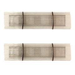 Pair of Huge Bronze Finished Sconces with Glass Rods