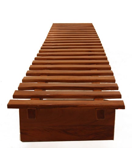 Brazilian Huge Solid Peroba Slatted Bench from Brazil For Sale