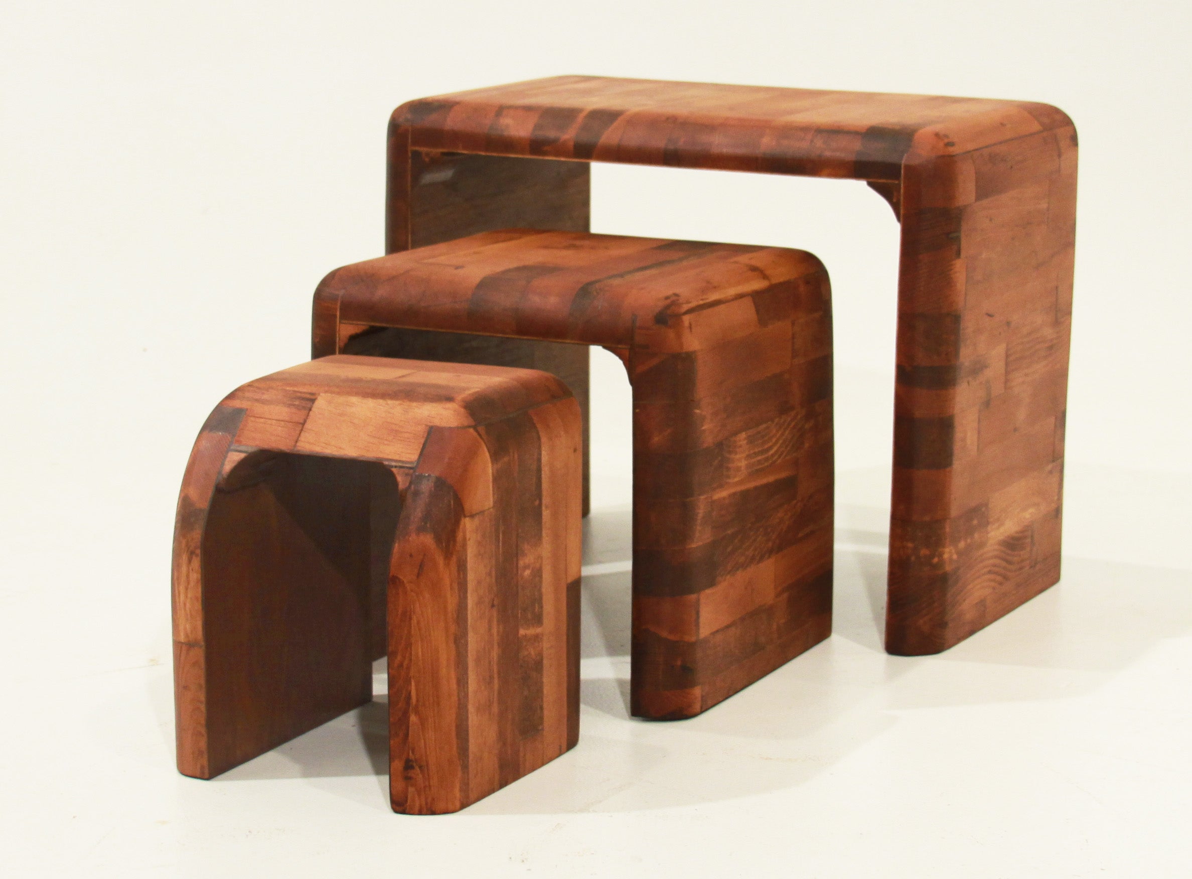 Set Of 3 California Design Wood Nesting Side Tables