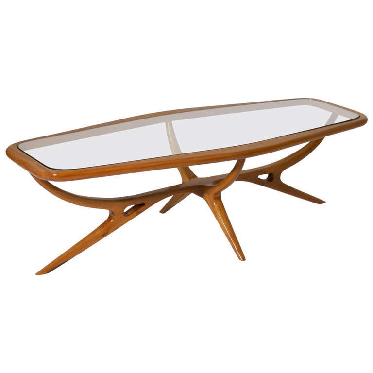 Sculptural Glass Coffee Table by Guiseppi Scapinelli at 1stdibs