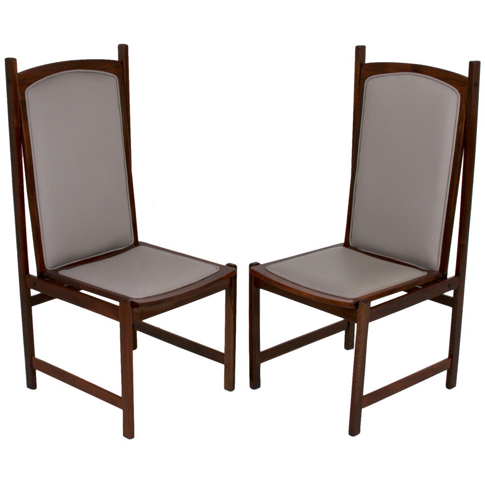 Celina Moveis Brazilian Mahogany Side Chairs, circa 1960 For Sale