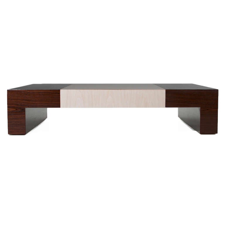 Rosewood and Oak Coffee Table by Thomas Hayes Studio 1