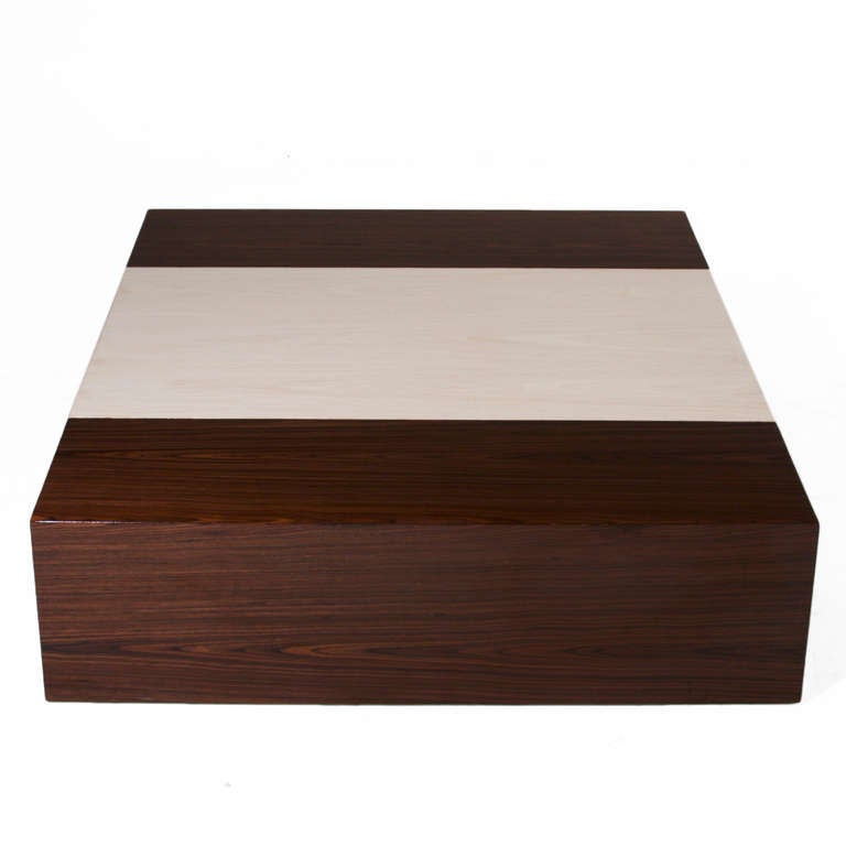 Rosewood and Oak Coffee Table by Thomas Hayes Studio In Good Condition In Hollywood, CA