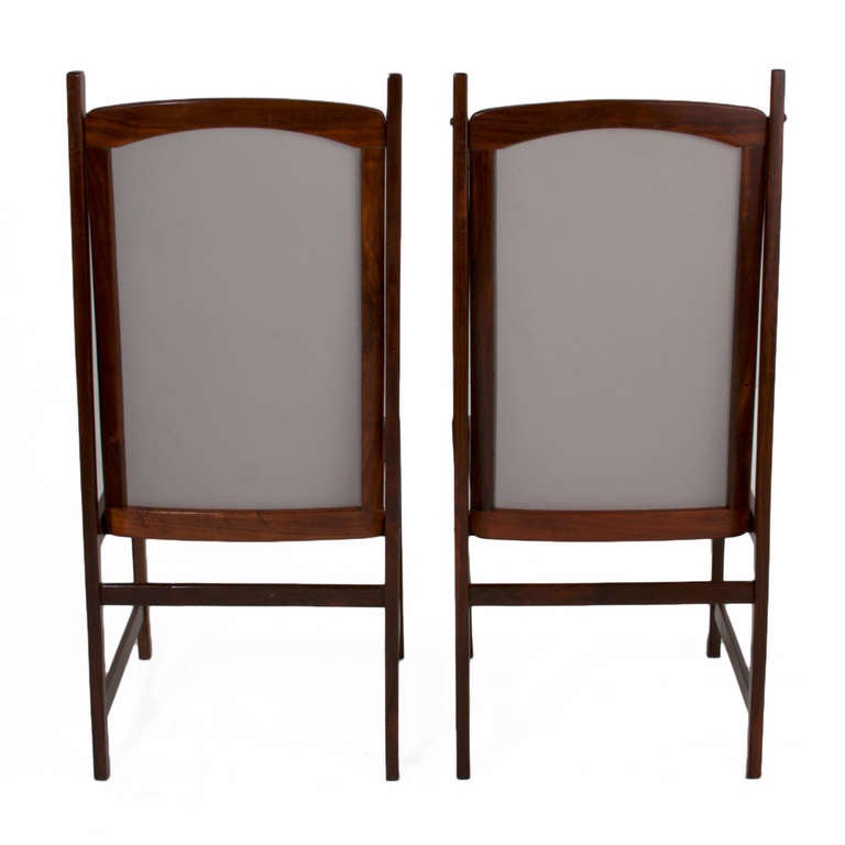 Celina Moveis Brazilian Mahogany Side Chairs, circa 1960 In Good Condition For Sale In Los Angeles, CA