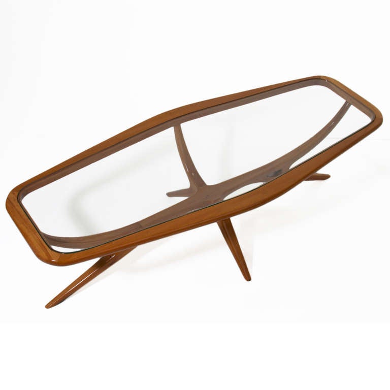 Sculptural Glass Coffee Table by Guiseppi Scapinelli 1
