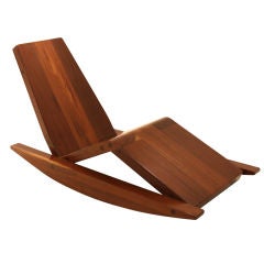 Solid salvaged Ipe wood rocking chair by Zanini de Zanine
