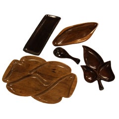 Set of 5 Brazilian Rosewood serving pieces, priced individually