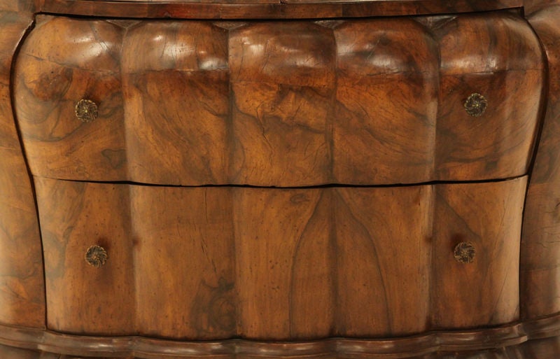 Late 20th Century Vintage scalloped burl Bombay Chest by Glenn Don