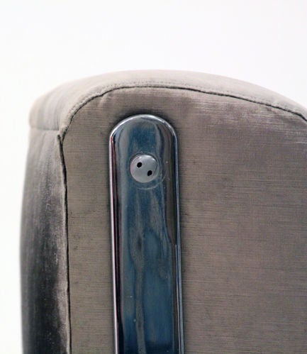 Brazilian Chrome Lounge Chairs in Bronze Silk Velvet by Forma 4