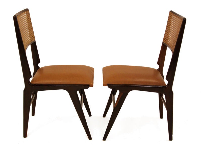 Set of Six Leather Brazilian Dining Chairs by Martin Eisler In Good Condition In Hollywood, CA