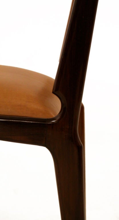 Rosewood Set of Six Leather Brazilian Dining Chairs by Martin Eisler