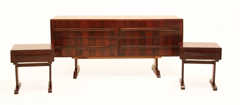 Brazilian Rosewood Cabinet or Dresser with Solid Rosewood Pulls For Sale 4