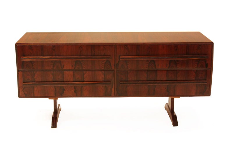 Brazilian Rosewood Cabinet or Dresser with Solid Rosewood Pulls In Good Condition For Sale In Los Angeles, CA