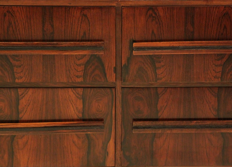Brazilian Rosewood Cabinet or Dresser with Solid Rosewood Pulls For Sale 1