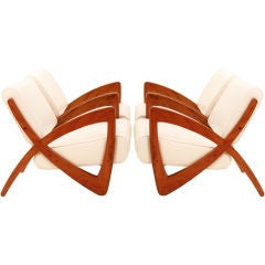 Retro Solid Peroba de Rosa wood "Infinity" Brazilian armchairs