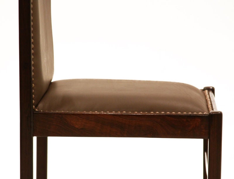Eight High Back Solid Rosewood Dining Chairs by Celina Moveis 1