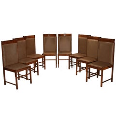 Eight High Back Solid Rosewood Dining Chairs by Celina Moveis
