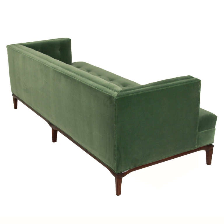 green mohair sofa