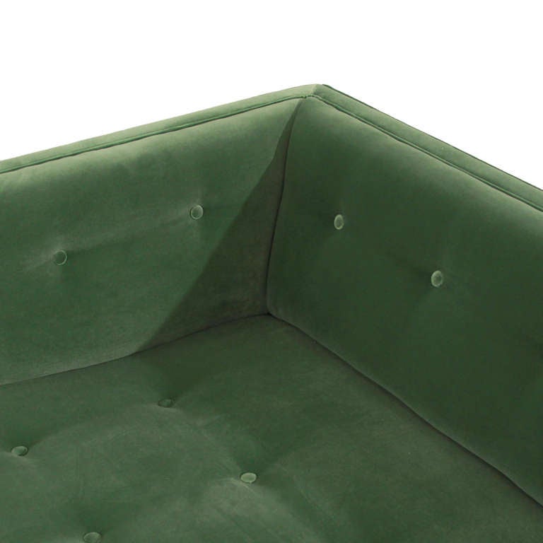 Contemporary Custom Sophia Sofa in green mohair by Thomas Hayes Studio
