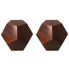 The Dodecahedron Side Table in Walnut by Thomas Hayes Studio