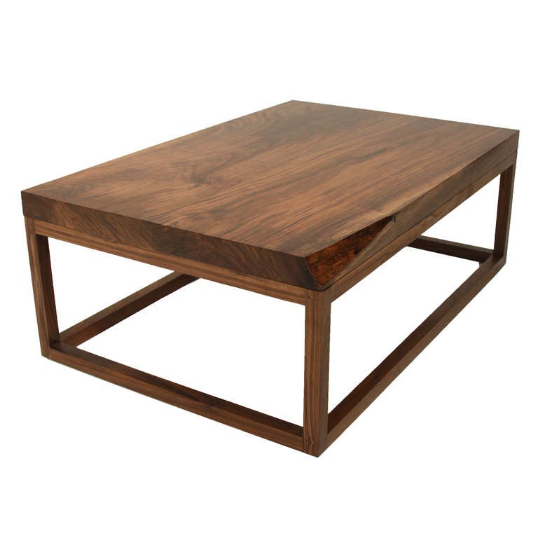 American The Basic Coffee Table in Walnut with live edges by Thomas Hayes Studio