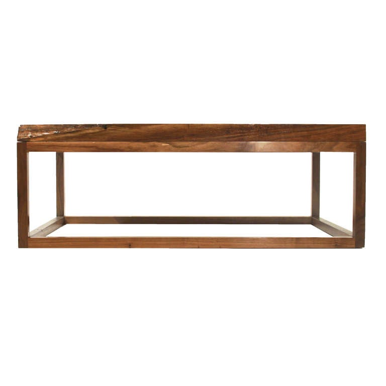 The Basic Coffee Table in Walnut with live edges by Thomas Hayes Studio In Excellent Condition In Hollywood, CA
