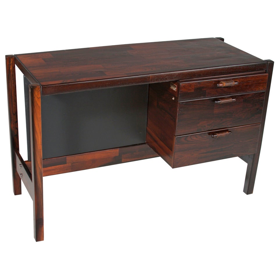 Patchwork Rosewood Desk by Jorge Zalszupin For Sale