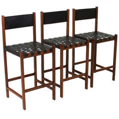 Basic Leather Strap Bar Stool by Thomas Hayes Studio