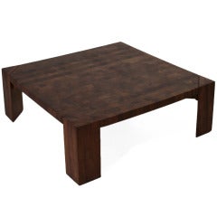 Mid-Century Sherrill Broudy Mahogany Parquetry Coffee Table 