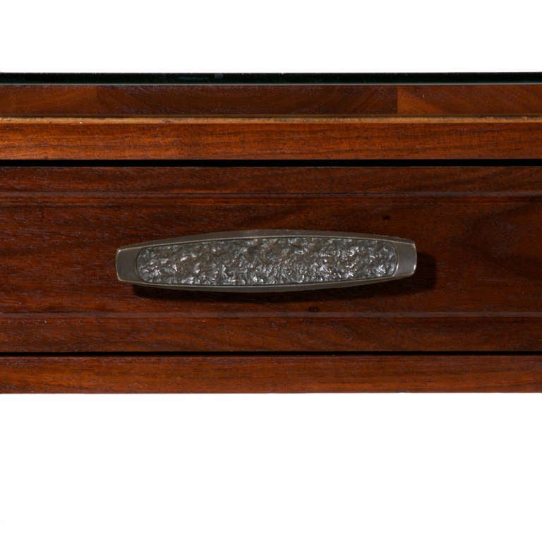 Mid-20th Century Solid Walnut Monteverdi and Young Corner Writing Desk