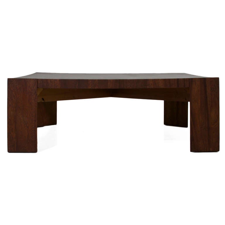 Mid-Century Modern Mid-Century Sherrill Broudy Mahogany Parquetry Coffee Table  For Sale