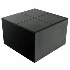 Vintage Black Leather Coffee Table by Jorge Zalszupin