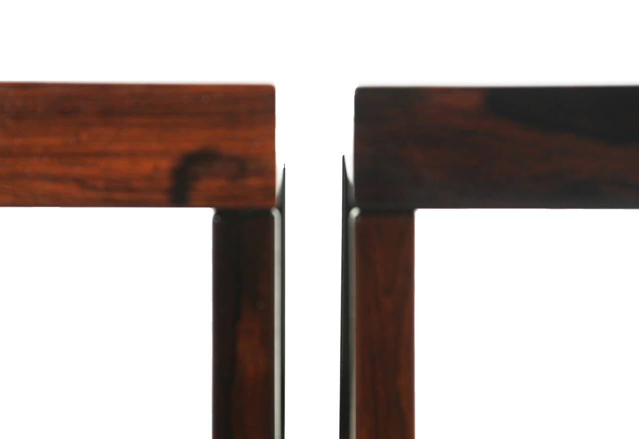 Pair of 1960s Rosewood Side Tables by Sergio Rodrigues In Good Condition For Sale In Los Angeles, CA