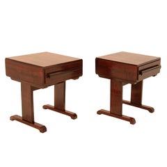Brazilian Rosewood side tables with solid Rosewood pulls