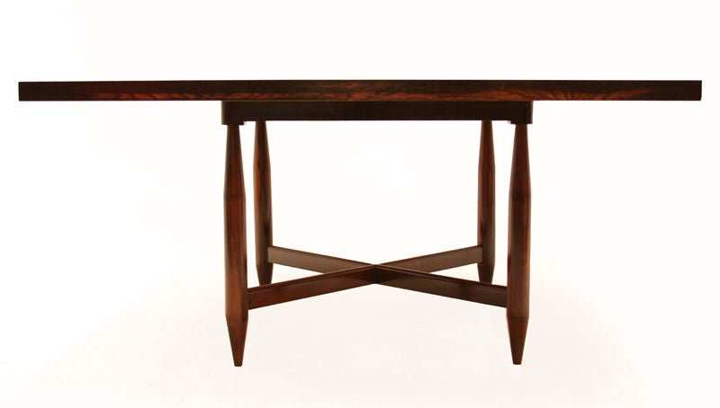 Brazilian Mid-Century Modern Exotic Hardwood Dining Table In Good Condition For Sale In Los Angeles, CA