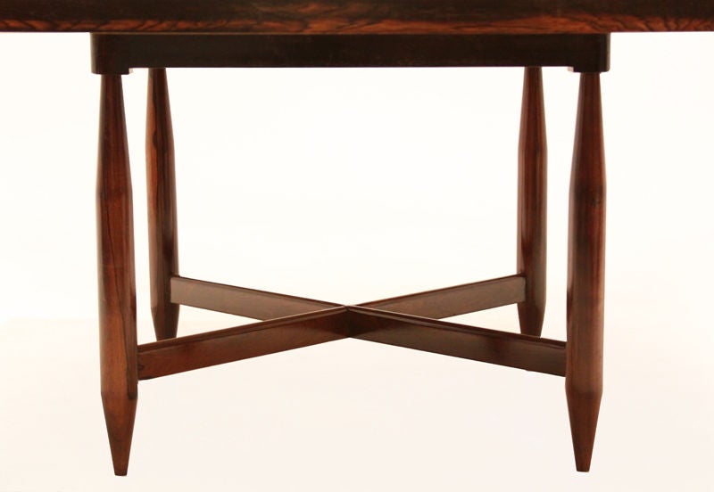 Mid-20th Century Brazilian Mid-Century Modern Exotic Hardwood Dining Table For Sale