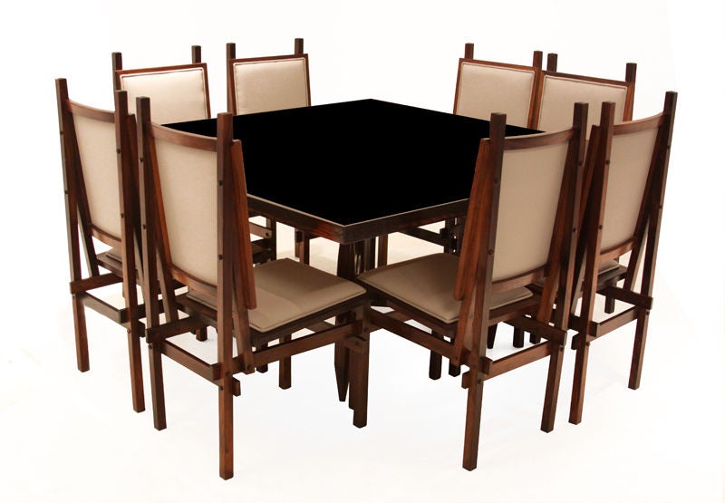 Rosewood Brazilian Mid-Century Modern Exotic Hardwood Dining Table For Sale