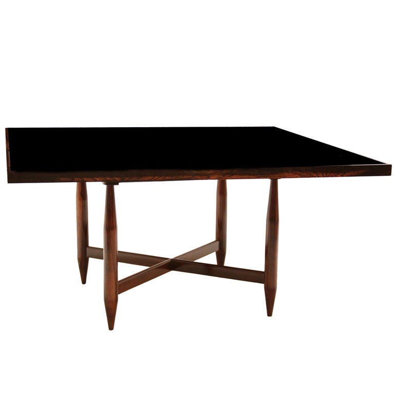 Brazilian Mid-Century Modern Exotic Hardwood Dining Table For Sale