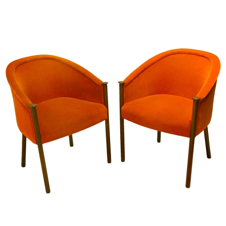 Pair of Original Rare Sculptural Ward Bennett Chairs