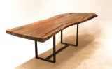 Solid Oak slab table with live edges
